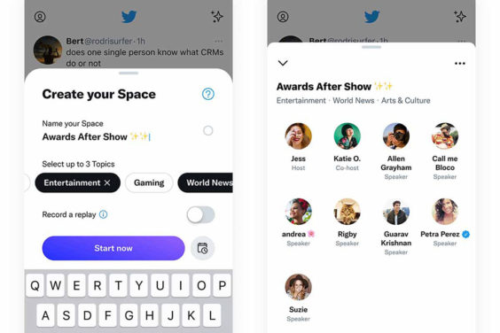 Twitter ha empezado a probar las etiquetas de temas en las salas de audio de Espacios, como forma de maximizar el descubrimiento de contenido