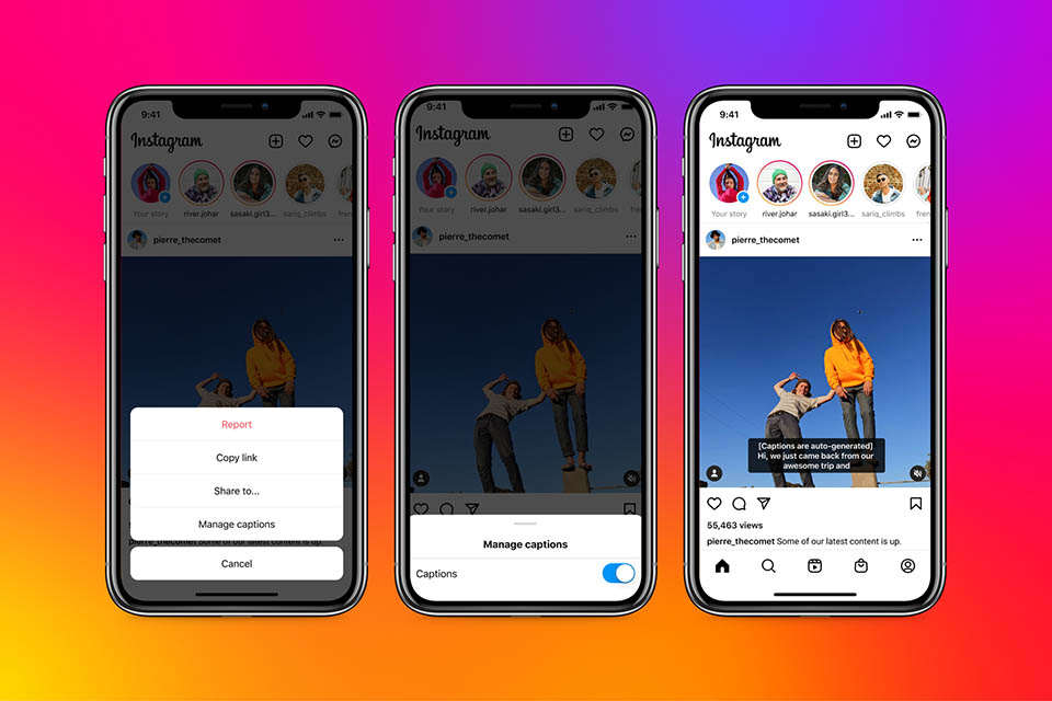 Instagram lanza los subtítulos generados automáticamente en los vídeos en su aplicación, un importante añadido para las personas con problemas de audición