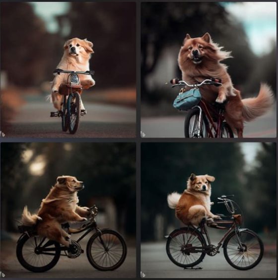 Perro en bicicleta