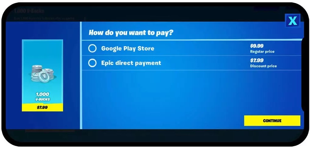 opciones de pago Fortnite